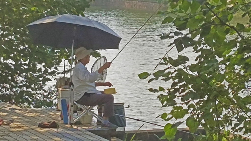 Fishing on the canal